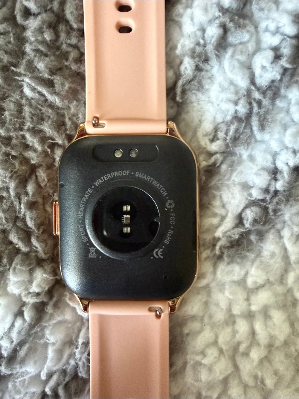 Pink Smartwatch with Silicone Strap - Unbranded